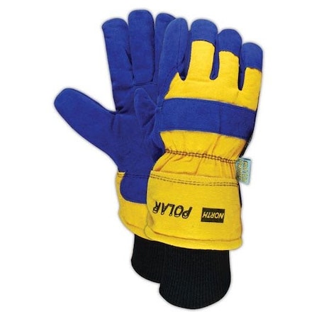 Miller Blue And Yellow Polar Canvas And Leather Lined Cold Weather Gloves, PR 70/6465NK